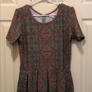 Pink and green print Amelia lularoe